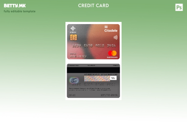 Модерен стил на Естонија Citadele Filiale AS шаблон за банкарска мастер карта